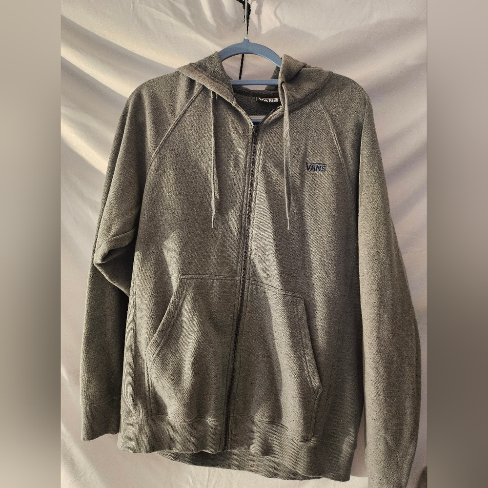 Vans Men's Zip-Up Hoodie in Gray